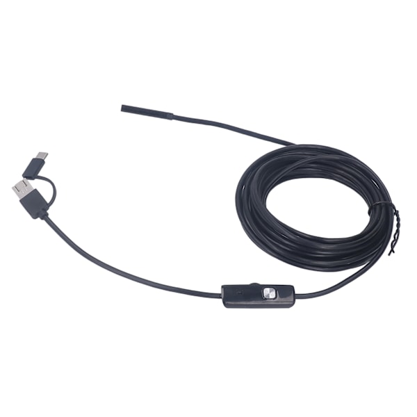 Endoskopkamera Mobiltelefon PC USB Type C 3 i 1 for Android med LED-lys for bil 5 meter stiv ledning 5,5 mm