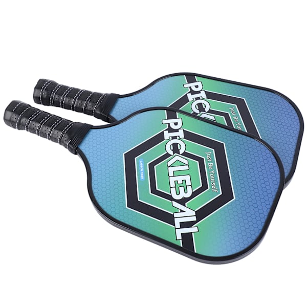 2 stk Pickle Ball Padler Holdbar Karbon PE Komfortabelt Grep Lett Vekt Pickle Ball Sett med 4 Baller for Utendørs Hjem Heksagonal
