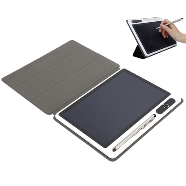 Elektronisk notesblok LCD-tablet tegneblok Forretningsartikler Håndmalingsværktøj 9 tommer (sort (med etui i imiteret læder))