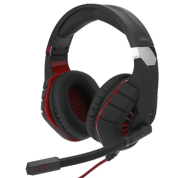 Trådbundet spelheadset LED lysande hörlurar med brusreducerande mikrofon 3,5 mm + USB