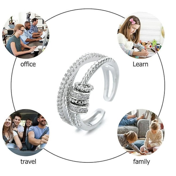 Justerbar Öppen Twist Ångest Ring för Kvinnor