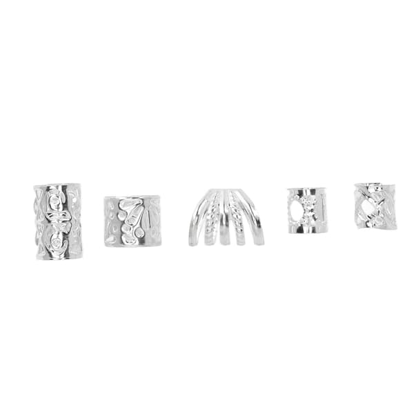 300 st skäggpärlor DIY Retro Lätta Hårpärlor Utsökta Dreadlocks Pärlor för Män Kvinnor Silver