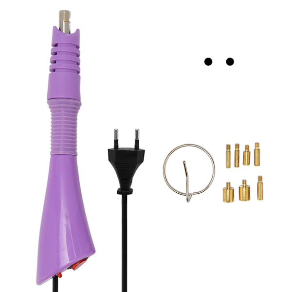 Hot Fix-applikator med 7 spisser jernringer Energibesparende metall DIY Hot Fix-maskin for klær Lilla 110‑220V EU-plugg 110‑220V