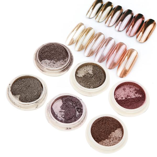 Nagel spegelpulver glitter pigment nagelkonstpulver färgglada DIY manikyr dekorationer