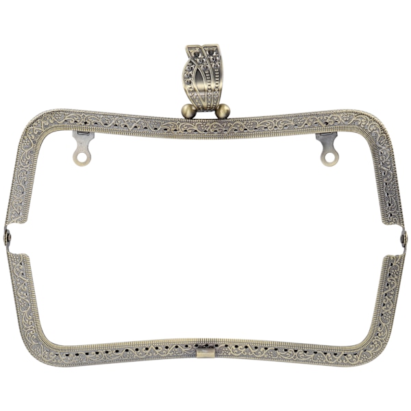 Metallveske Ramme DIY Kyss Clasp Lås Retro Preget Håndtak Maskinvare Tilbehør 20cmBronse B01-027—00476