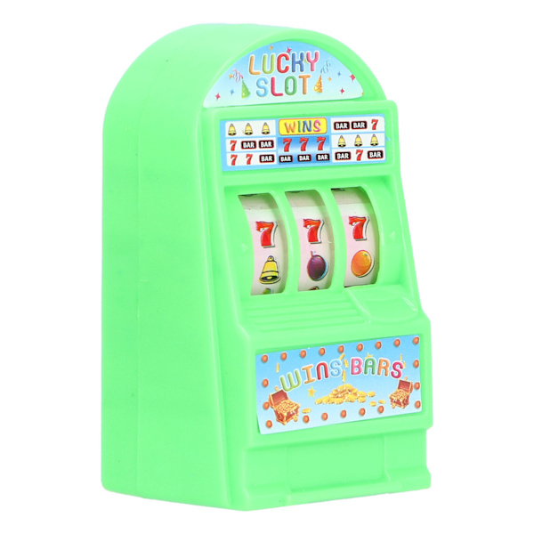 Mini-spelautomatleksak Lätt Lyckosam Spelautomat Bank med Snurrande Rulle för Kreativ Festivalgåva Grön