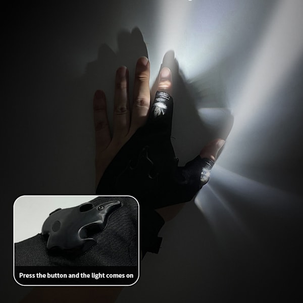 LED-ficklampa handskar uppladdningsbara unika LED-ljus handskar presenter till män kvinnor utomhus nattlöpning fiske camping vandring