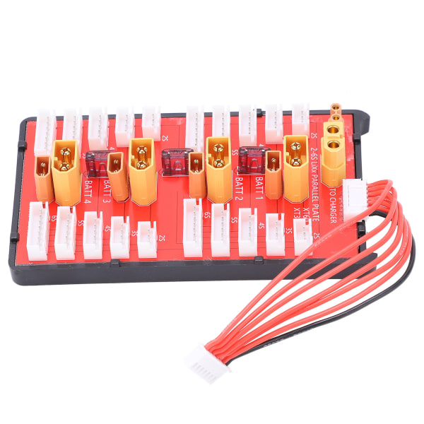 XT60+XT30 2 i 1 parallelt ladebrett støtter 4 pakker 2S6S Lipo-batteri for RC-modeller Reservedel
