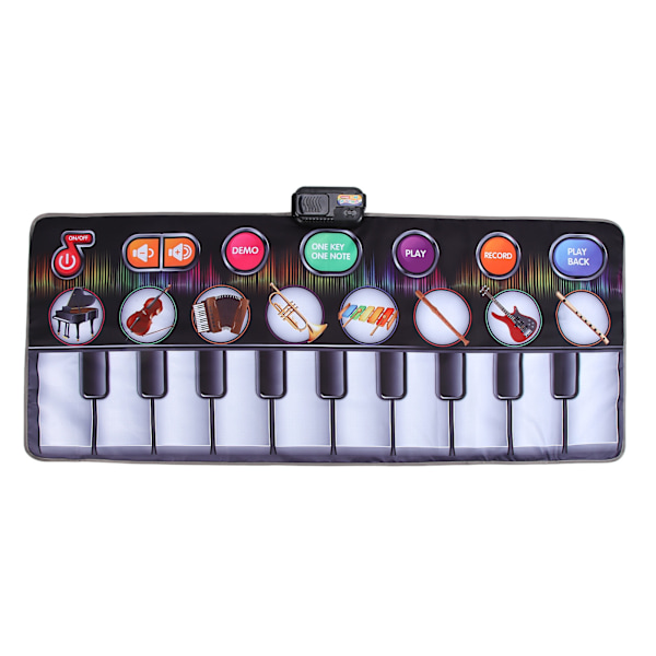 Children Floor Piano Keyboard Mat Kid Musical Instrument Dance Play Mat Toy 58.3 X 23.6in