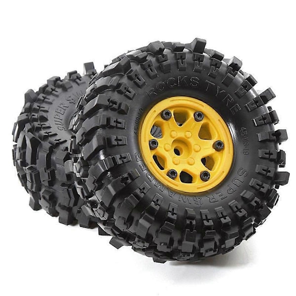 4 kpl renkaita 1/10 RC-autolle, keltainen