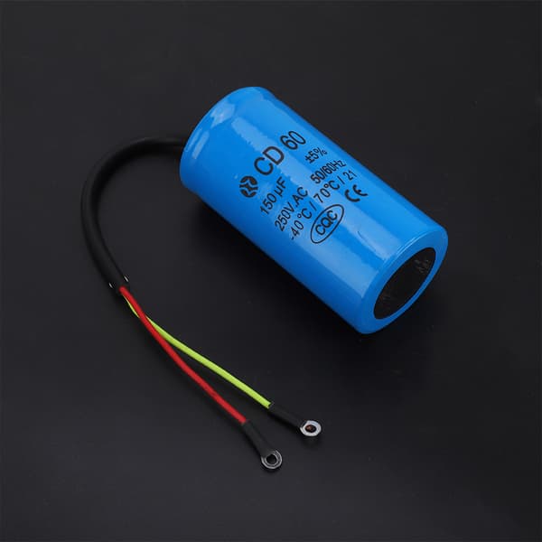 CD60 Startkondensator med ledning 250V AC 150uF 50/60Hz for motorluftkompressor