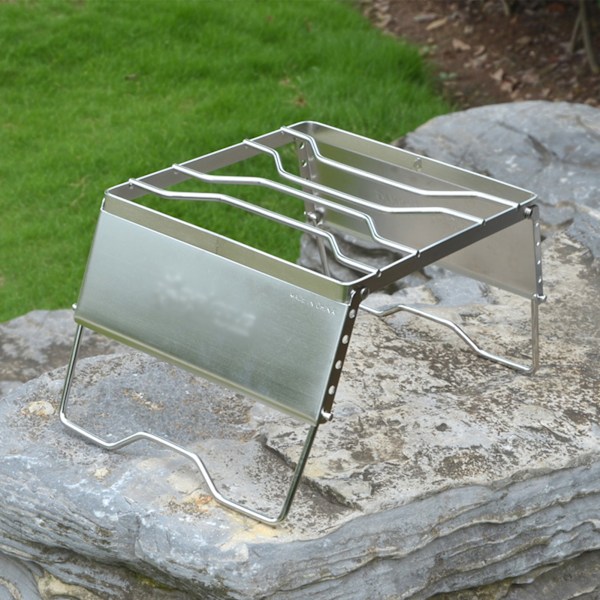 Sammenleggbar bålgrill, høydejusterbar, 20 kg bæreevne, rustforebyggende, rustfritt stål