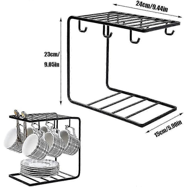 1 stk. Kaffekoppholder 6 kroker Metall Koppstativ Tekopp Displaystativ for 6 kopper Skål Skje Sett