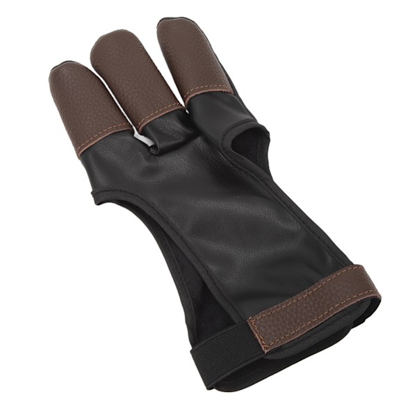 Bågskyttehandske Finger Tab Tillbehör Tre Finger Guard PU Läder Bågskyttehandskar för Recurve Compound Bow M