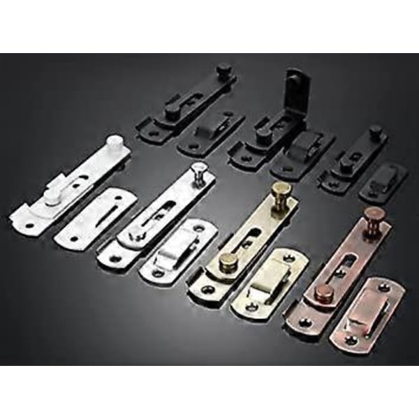 4-pack Ladugårdsdörrspärrar 2,75 x 2,02 Matt Svart Rostfritt Stål ladugårdsgrind Flip Dörrspärr Vikdörrlås, Skjutdörr Antikt Lås Grindspärrar Wi