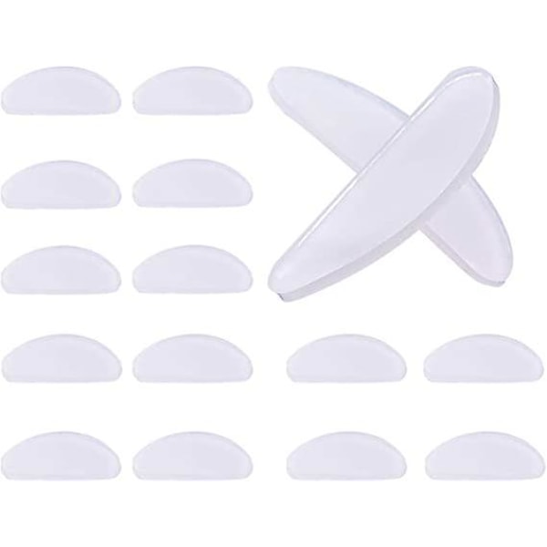 Halkskyddande silikonnäskuddar för glasögon - 10 par (transparent, 1 mm)