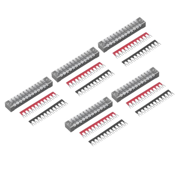 5-pack 12-positioners strömplintkontakt med bygelplintset 15A 600V