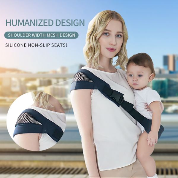 Bärbar baby carrier baby strap enkel axel baby wrap carrier baby halv inslagen sele med halkfria partiklar för nyfödd baby