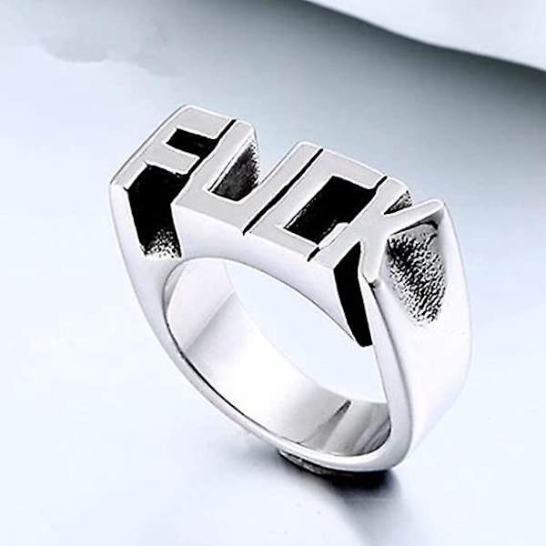 Gotiska Inspirerande Ord Breda Bandringar för Män Pojkar Kvinnor Rostfritt Stål Personlig Coolt Uttalande Knog Tumme Fingerring，9