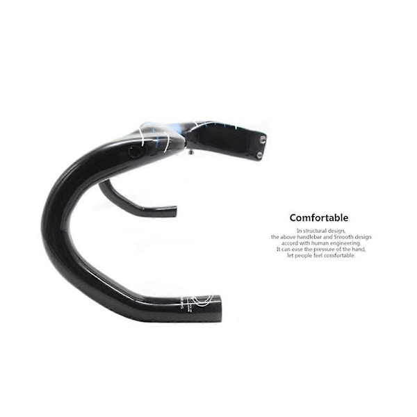 Racercykelstyre Kolfiber Racer 3K Styret Cykel Integrerat 42X10CM Blå