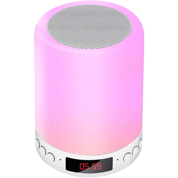 Kannettava Bluetooth kaiutin Smart LED-yövalolla ja kosketushimmennettävällä yövalolla, USB lataus, RGB-värinvaihto