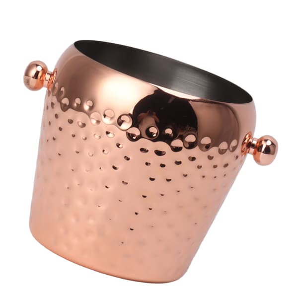 Isspand Rustfrit Stål Mini Isoleret Frysebeholder til Bar Vin Champagne 1L Rosaguld