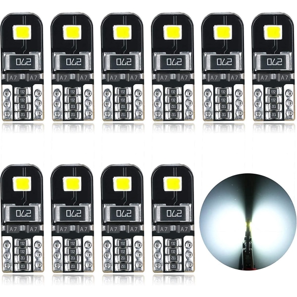 12V T10 LED Canbus-lampor - Vita invändiga kupol- och registreringsskyltljus