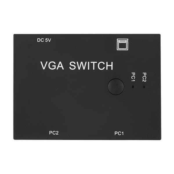 VGA Splitter Datortillbehör 2-In-1-Ut 2 Portars Switch HD Skärmtillbehör för Värd Switch