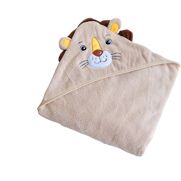Badhandduk i bambufiber med huva för bebis 80x80cm Söt barnpojke flicka badrock dusch för