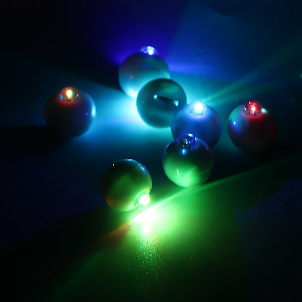 100 stk. Mini runde LED ballonlys Kuglelamper Jul Bryllupsfest Hjemmedekoration Farverig