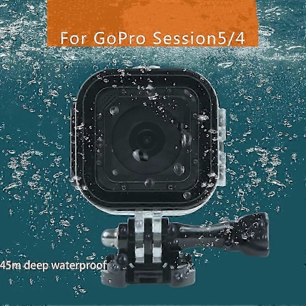 Yhteensopiva Hero 4/5 Session vedenpitävän suojakotelon kanssa, vedenalainen 45M suojakotelo, yhteensopiva kameratarvikkeiden kanssa
