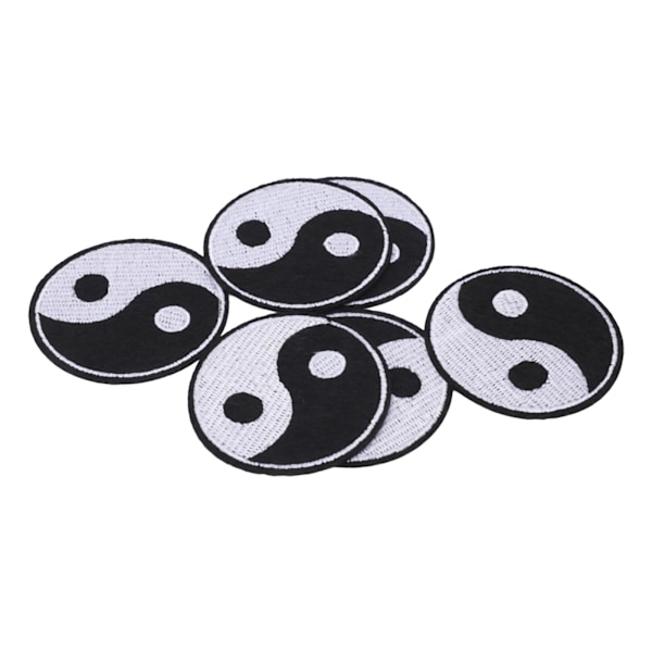 6 stk. Yin Yang-patch Tai Chi-mønster DIY-tøjpatches Individualisering Bomulds-syninger Patches til skjortepakke Hat Tegnebog