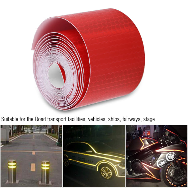 5cmx3m sikkerhedsklæbende reflekterende tape Rulleklistermærke til trailere Biler Cykler Rød