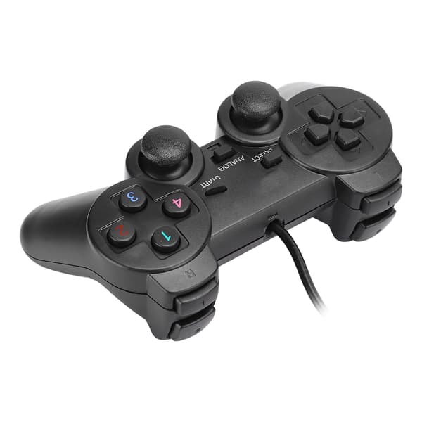 Håndholdt USB kablet spillkonsoll spillkontroller Gamepad svart for PC-datamaskin svart