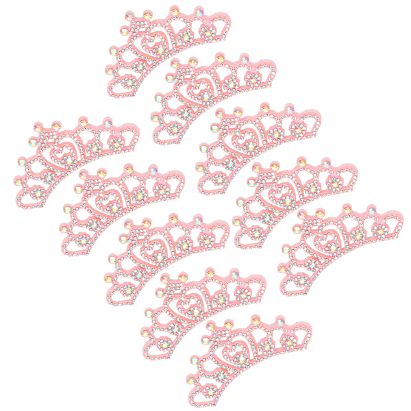 10 st Rhinestone tyg applikationer kronformade lappar kläder tillbehör 8,8x4,5 cm rosa blomma typ