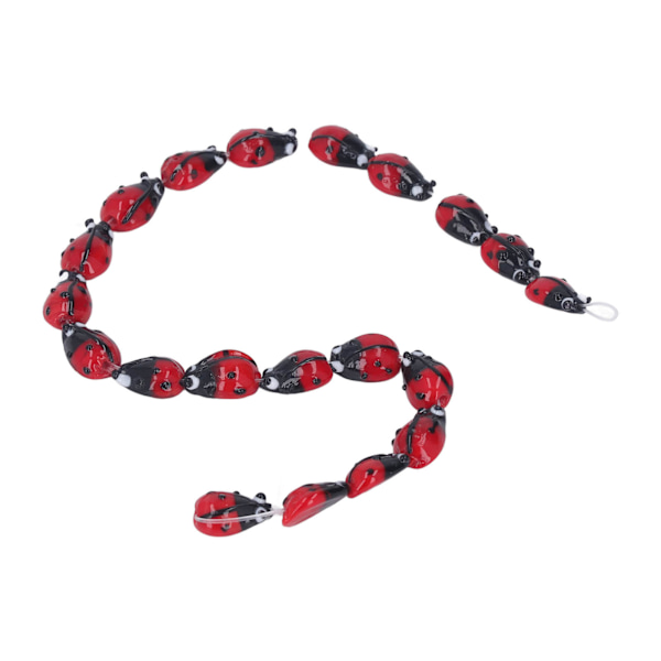 20 st Ladybug Pärlor Svart Röd Glas Glansig Bekväm DIY Tillverkning Korrosionsbeständig Smycken Distanspärlor för Hantverk