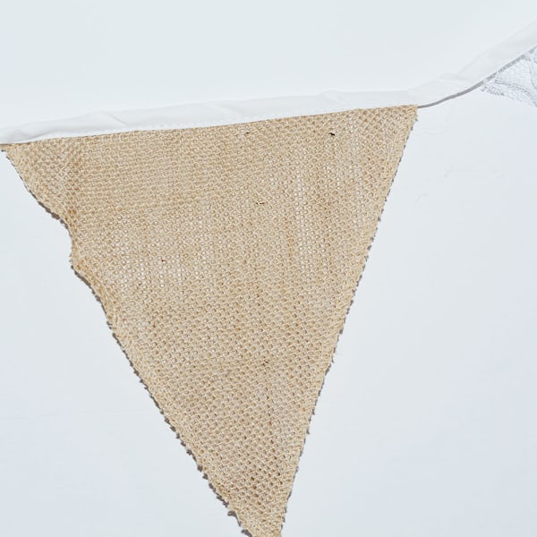 Burlap Trekant Banner Hængende Flag Til Fest Bryllup Brudeforslag Dekoration 03