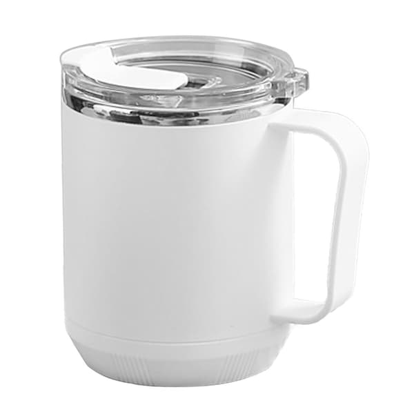 Kaffemugg 460ml 304 Rostfritt Stål Foder Läckagesäker Elegant Bärbar Mugg för Utomhusaktiviteter Vit