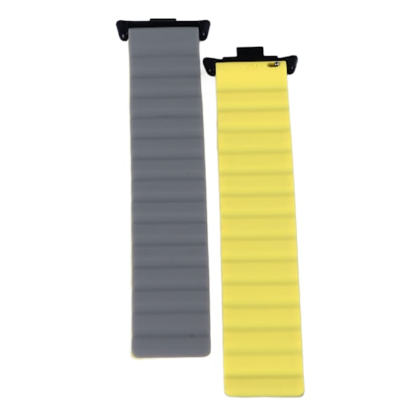 Magnetic Watch Strap Breathable Strong Magnet Closure Watch Strap for Mi Band 8 Pro Grey Yellow