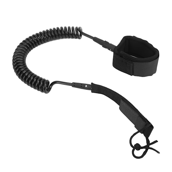 Surfboard Leash Hög elasticitet TPU Svart Justerbar Spiralformad Surfing Benrep för Paddleboards Longboards 9ft/2.74m