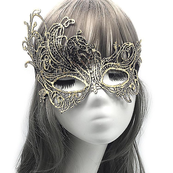 Blank Masken i Metall med Glitrende Rhinestones for Kvinner - Perfekt for Fest, Kveldsball og Ballarrangementer! (2 stk)