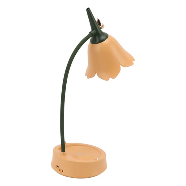 3W LED Touch Bordlampe 3 Gear Dæmpbar Foldbar Kronbladformet Bordlampe USB 5V Orange