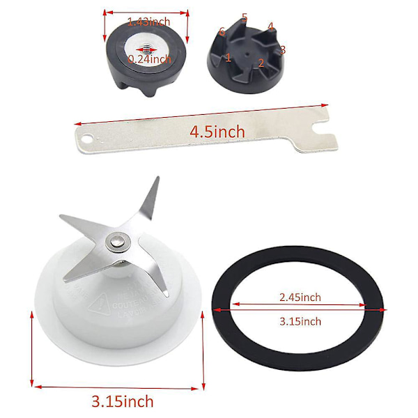 4 stk. Blender Gummi Koblingsgear Med Fjernelsesværktøj Til Kitchenaid 9704230-B5
