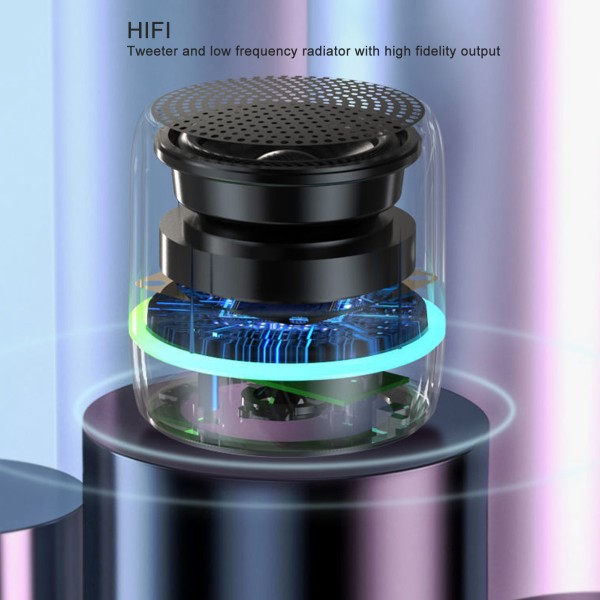 Kannettava Mini Bluetooth -kaiutin raskaalla bassolla ja melua vaimentavalla mikrofonilla - musta