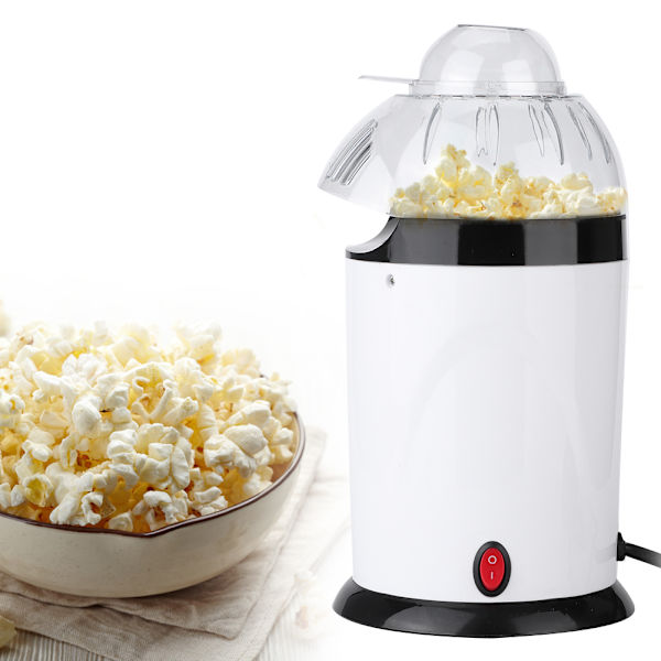 Hushållsminielektrisk blåsare Automatisk popcornmaskin Popcornmaskin EU-kontakt 220-240V Vit