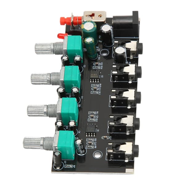 4-vägs stereomixerbräda 4 in 1 ut justerbar volym DIY ljudkälla efterklangs drivrutin hörlursförstärkare mixer