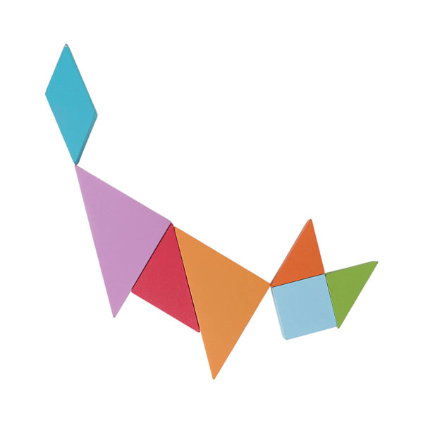 Magnetiska Tangram-leksaker 7 former Öva logiskt tänkande Bokklämma Design Trä Mönsterblock Set för Kindergarten