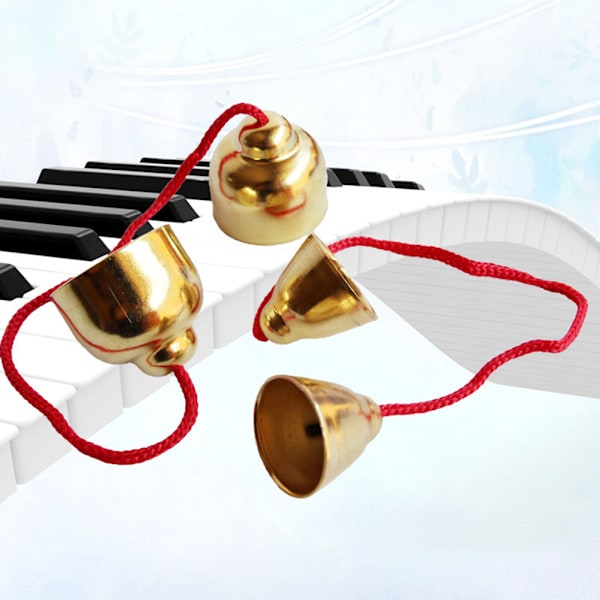 1 par gyllene legering klocka slagverk knackande klockor musikinstrument rytm leksak handklocka leksaker