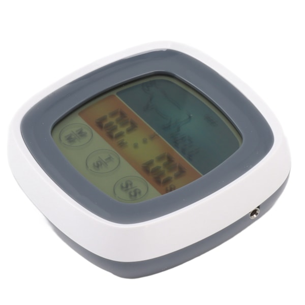 Matlagnings termometer med pekskärm, digital kökstimer, fältgrilltermometer, grå med vit mittram