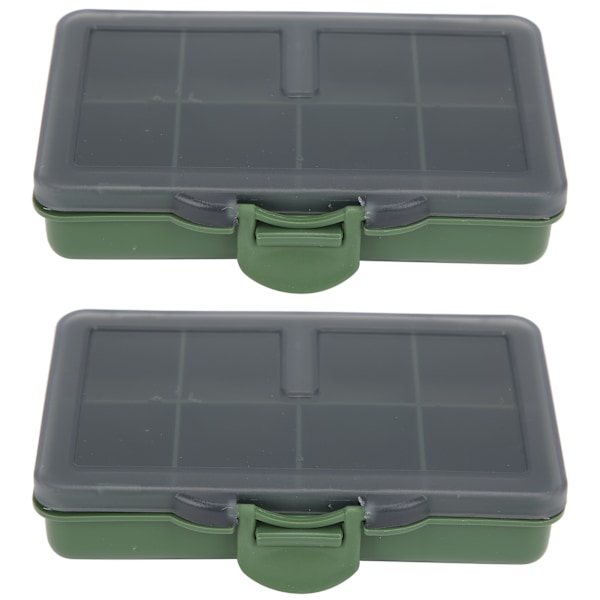 2 stk fiskekrok agn boks mini PP oppbevaringsboks etui for fiskeutstyr tilbehør 8 rom